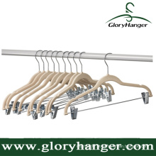 Velvet Pants Hange com Chrome Clips / Non-Slip Vestuário Saia Rack